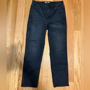 Madewell High Rise Slim Straight Black Wash Jeans
